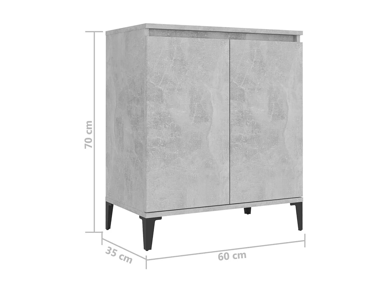 Commode Gris béton 60x35x70