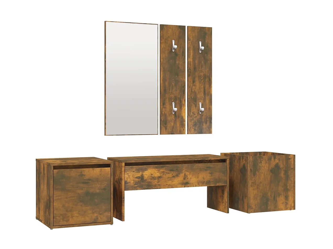 Ensemble de meubles de couloir Chêne fumé Bois d'ingénierie