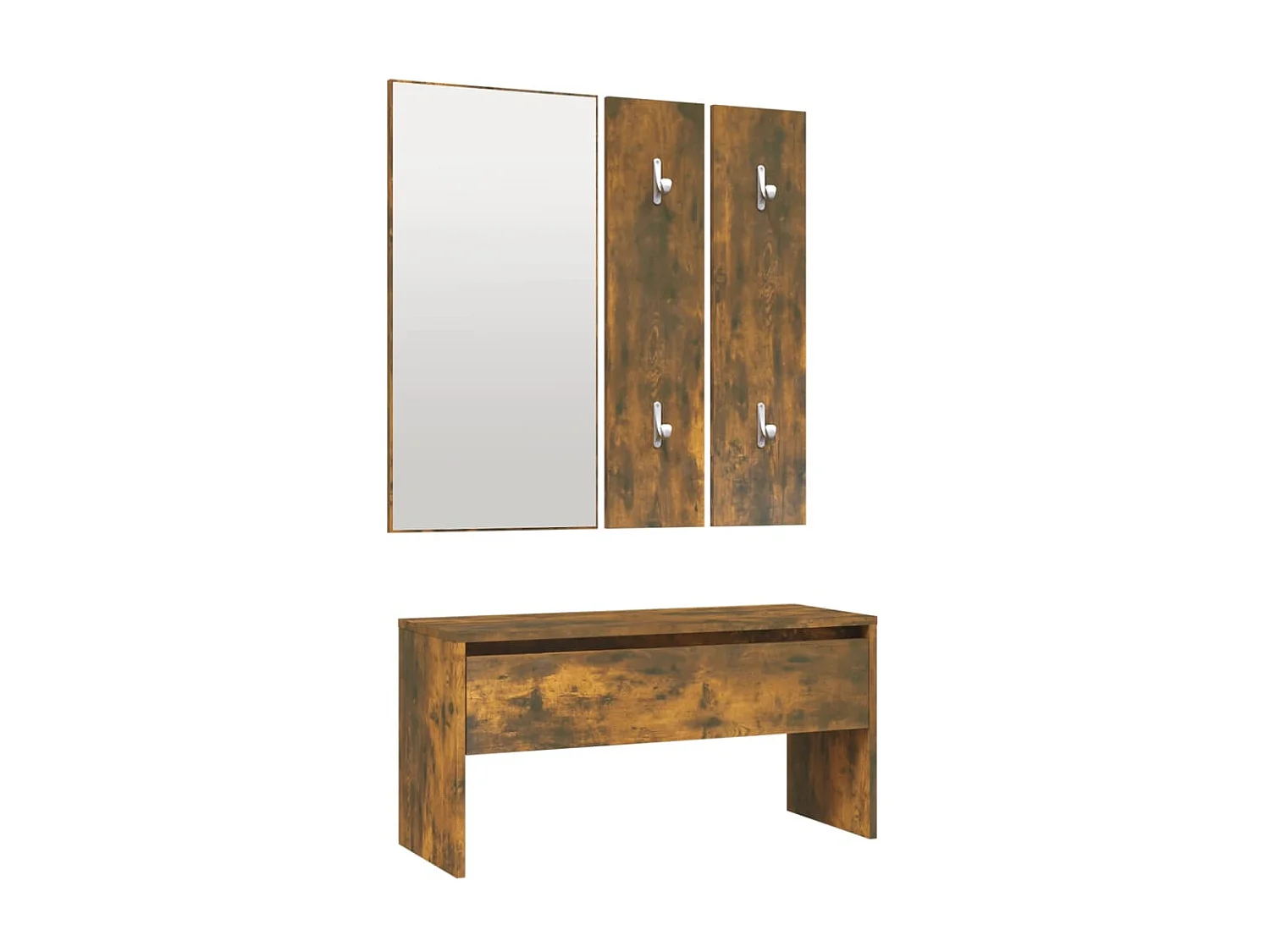 Ensemble de meubles de couloir Chêne fumé Bois d'ingénierie