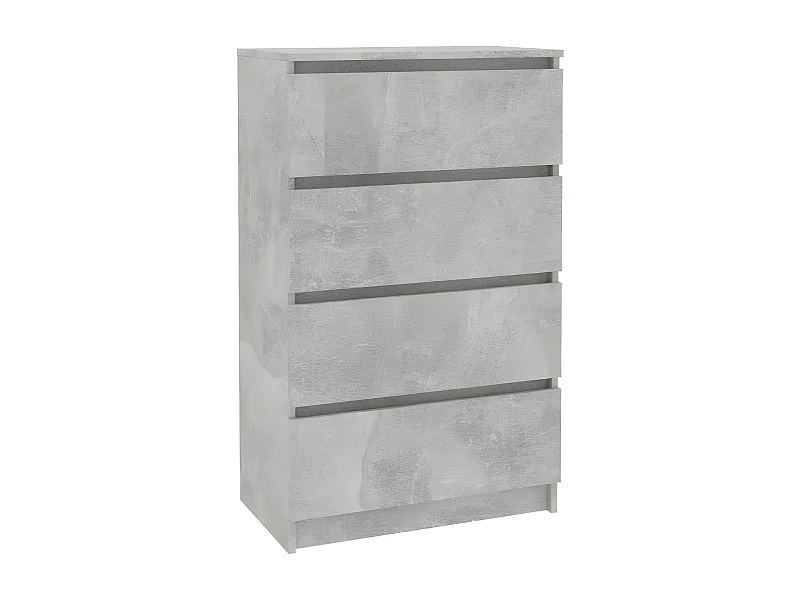 Commode haute 4 tiroirs bois gris effet béton Agency