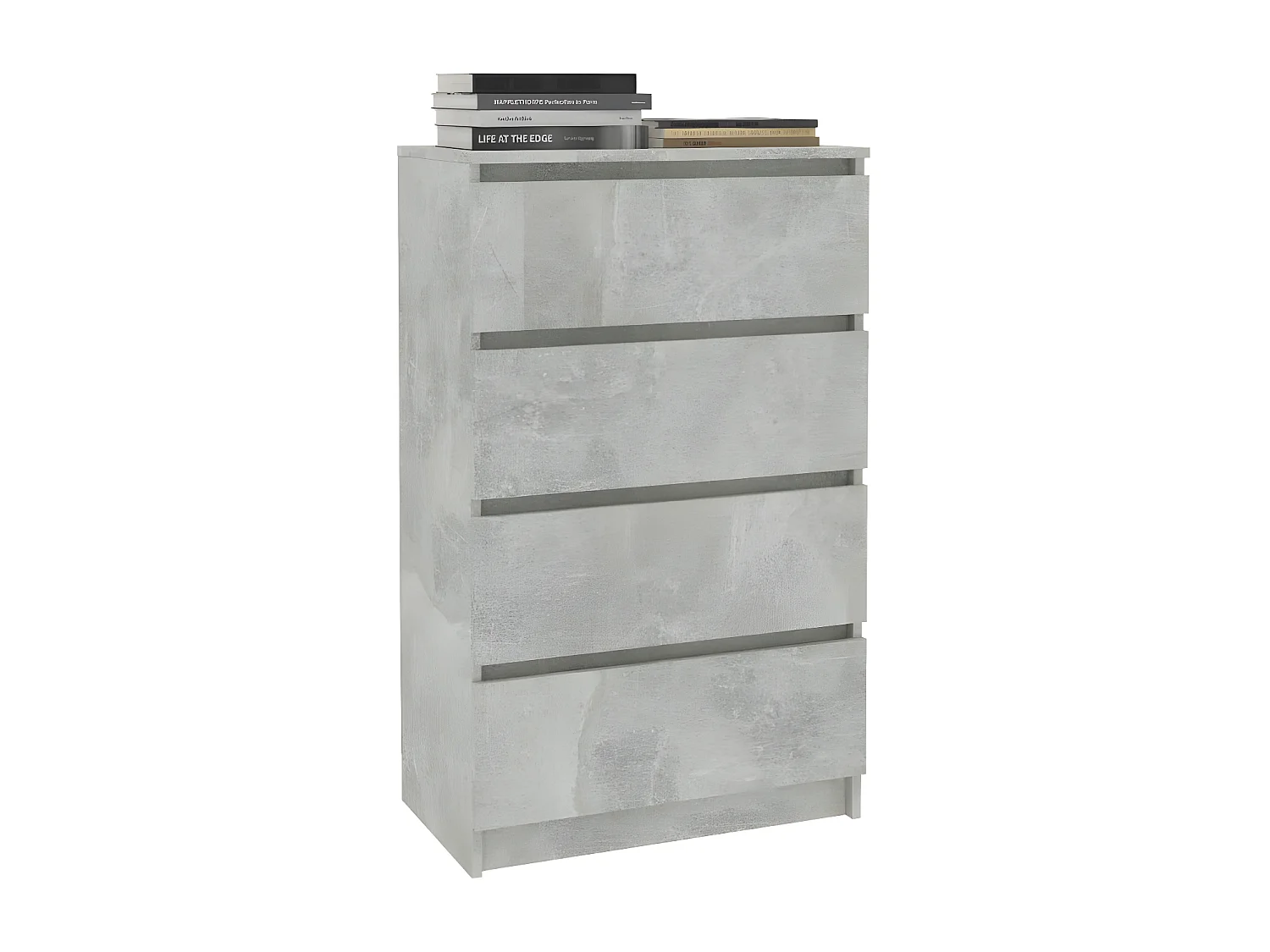 Commode haute 4 tiroirs bois gris effet béton Agency