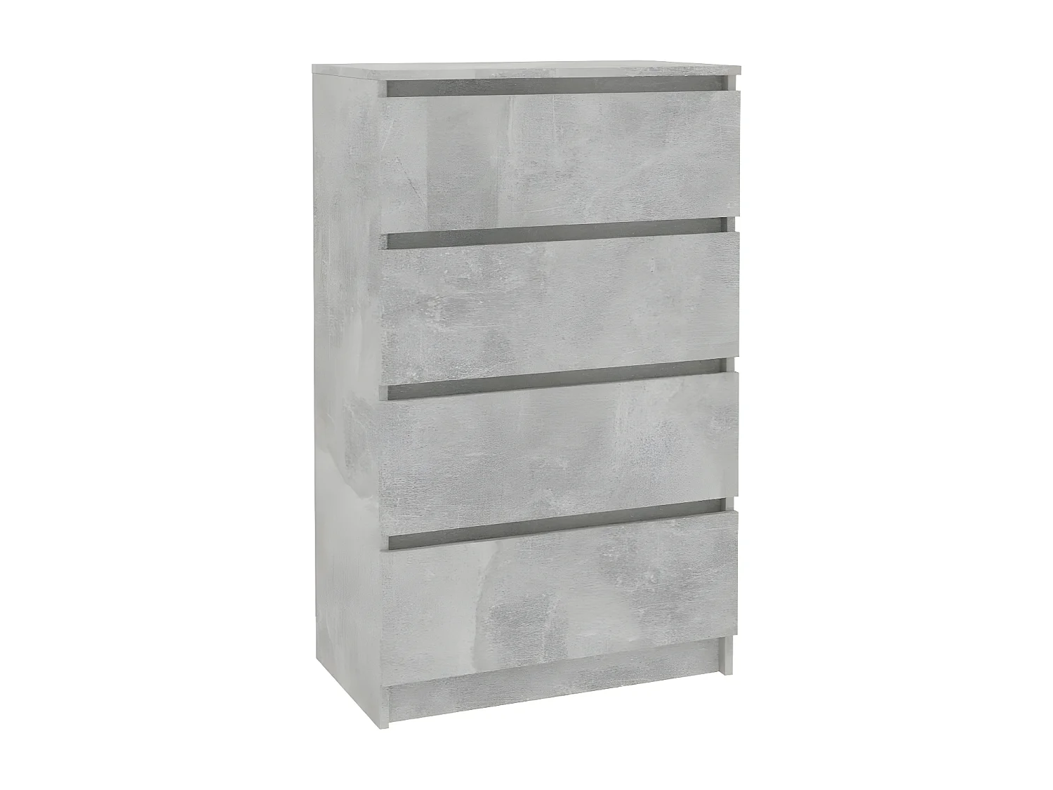 Commode haute 4 tiroirs bois gris effet béton Agency