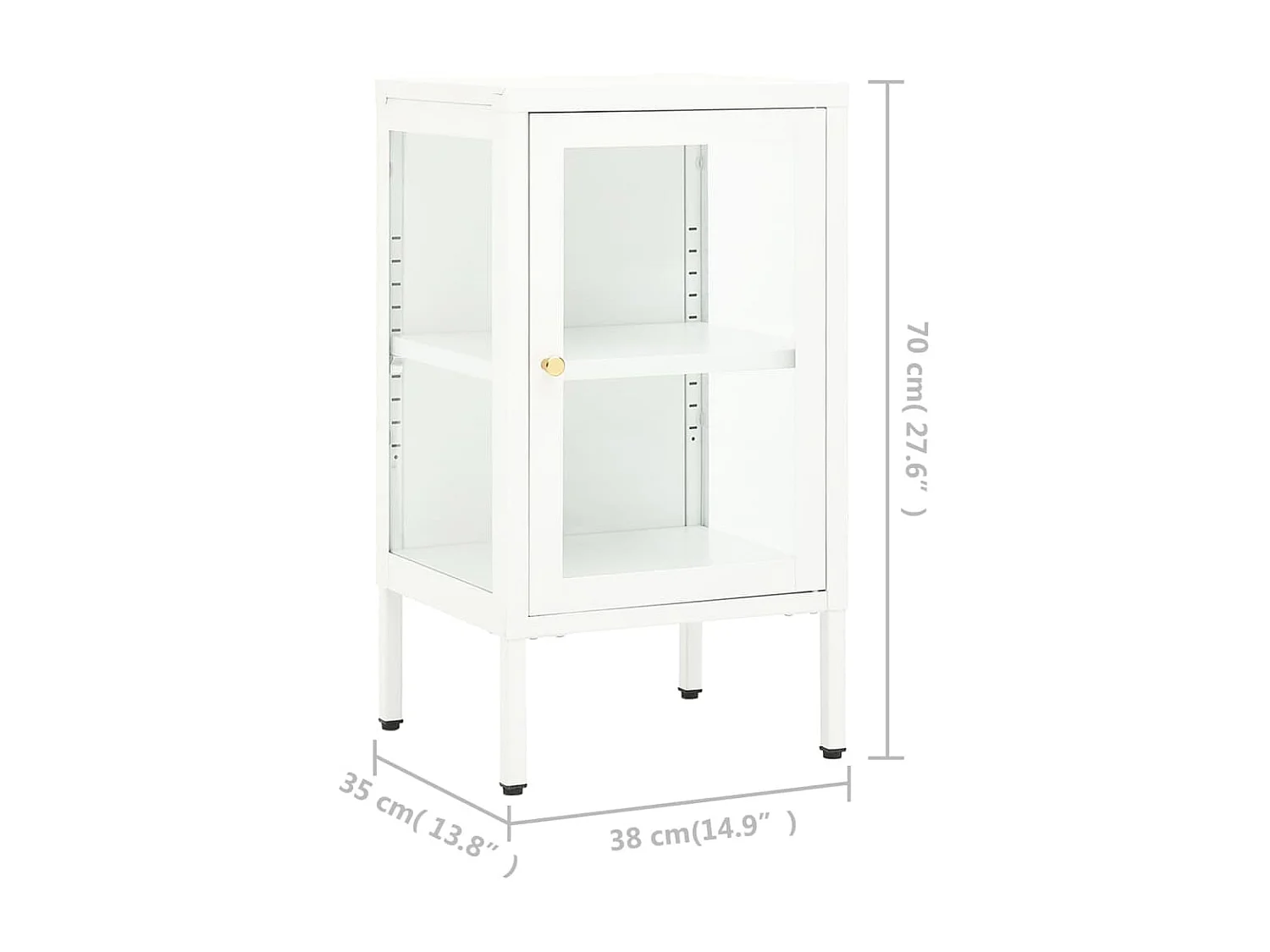 Buffet 38x35x70 Métal et verre