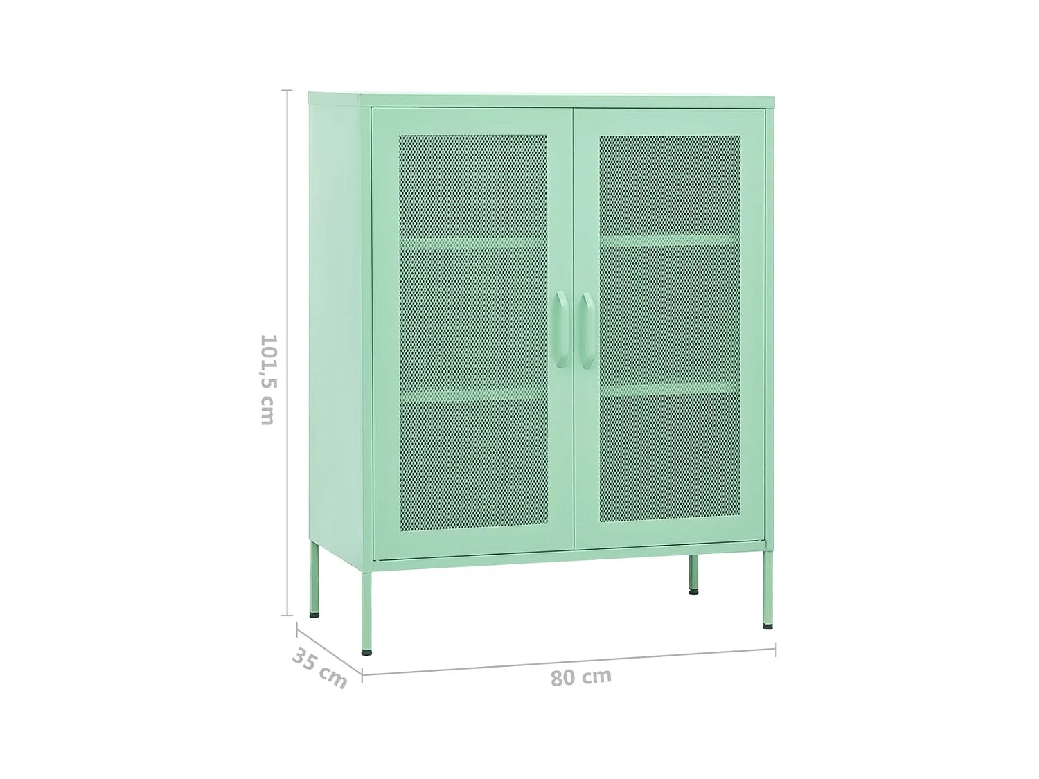 Armoire de rangement Vert menthe 80x35x101,5 Acier 3