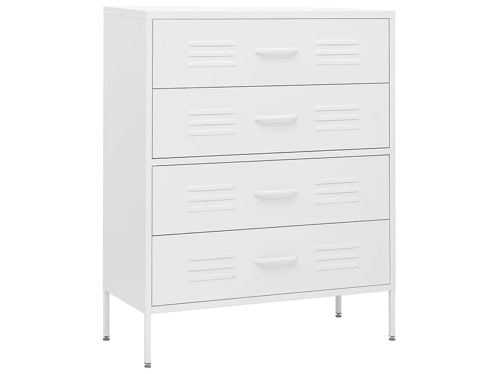 Commode Blanc 80x35x101,5 Acier