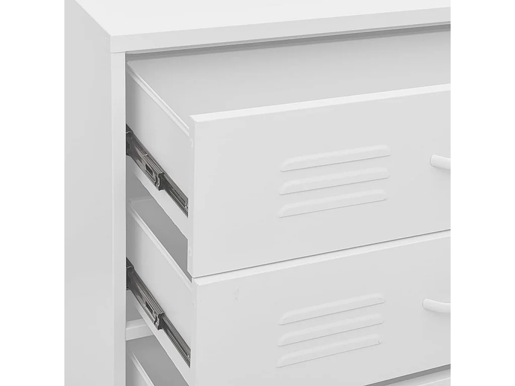 Commode Blanc 80x35x101,5 Acier