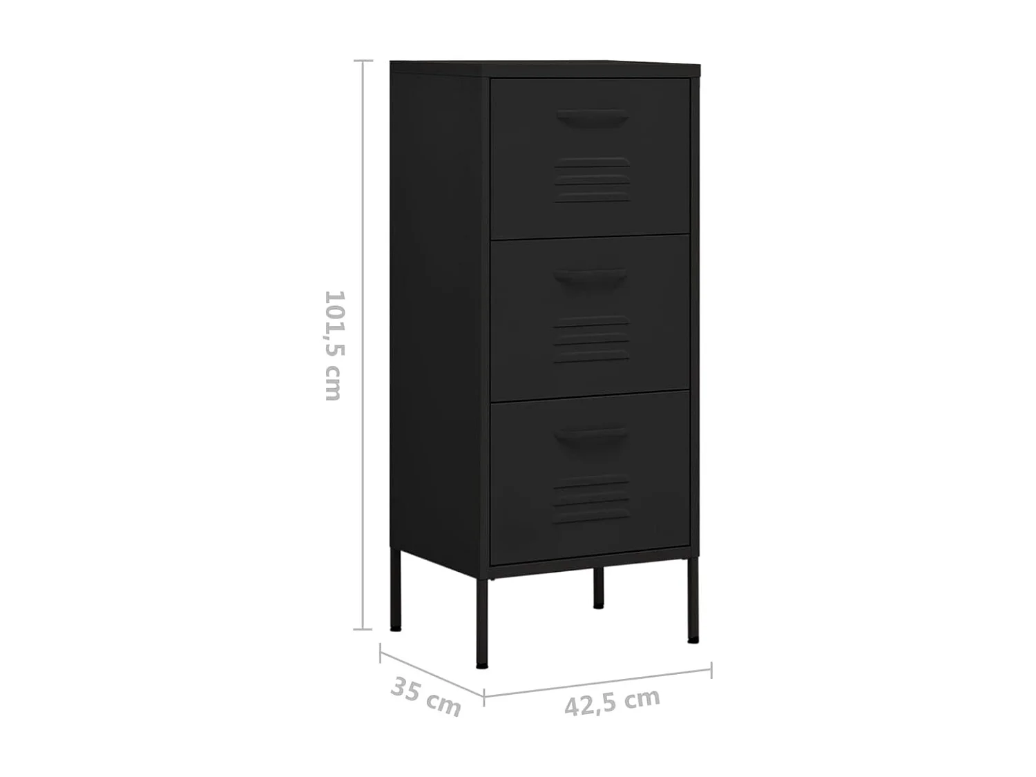 Armoire de rangement Noir 42,5x35x101,5 Acier