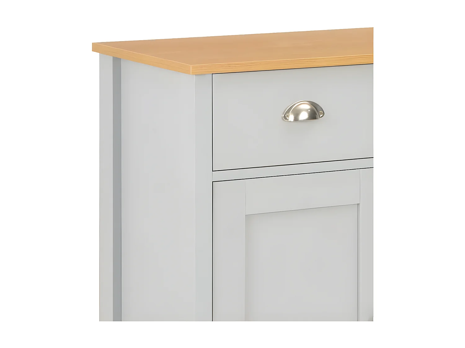 Commode 2 portes 2 tiroirs bois gris et clair Patt