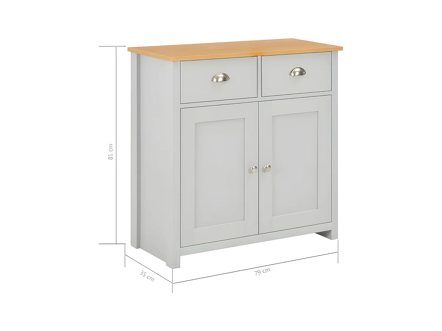 Aparador gris 79x35x81 cm