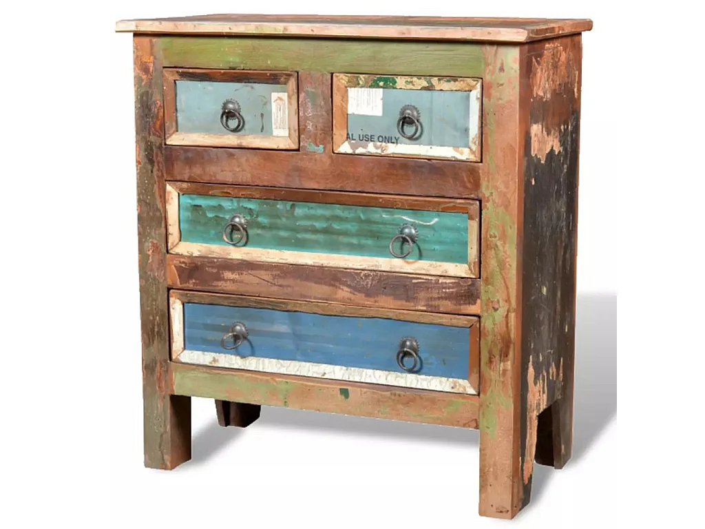 Armoire avec 4 tiroirs Bois massif de récupération