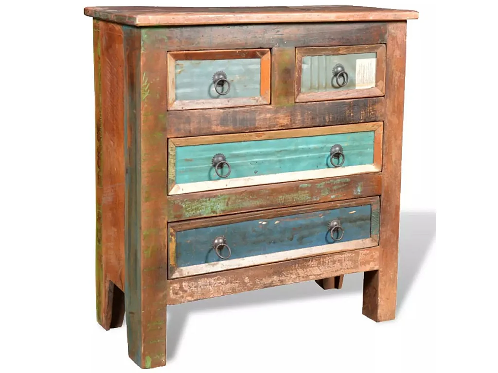 Armoire avec 4 tiroirs Bois massif de récupération