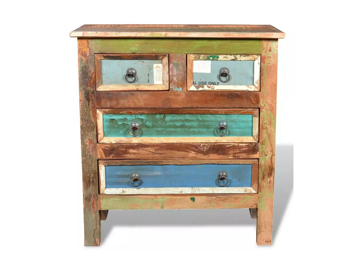 Kast met 4 lades massief gerecycled hout