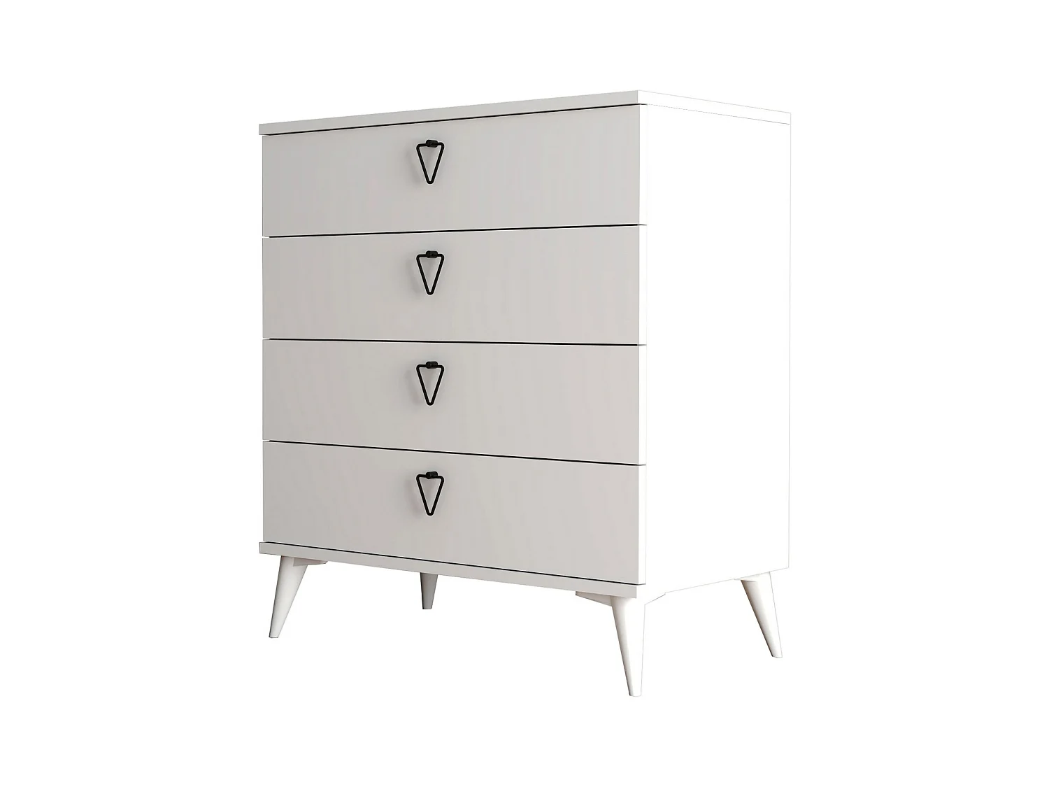 Commode 4 tiroirs bois blanc Vera 80cm