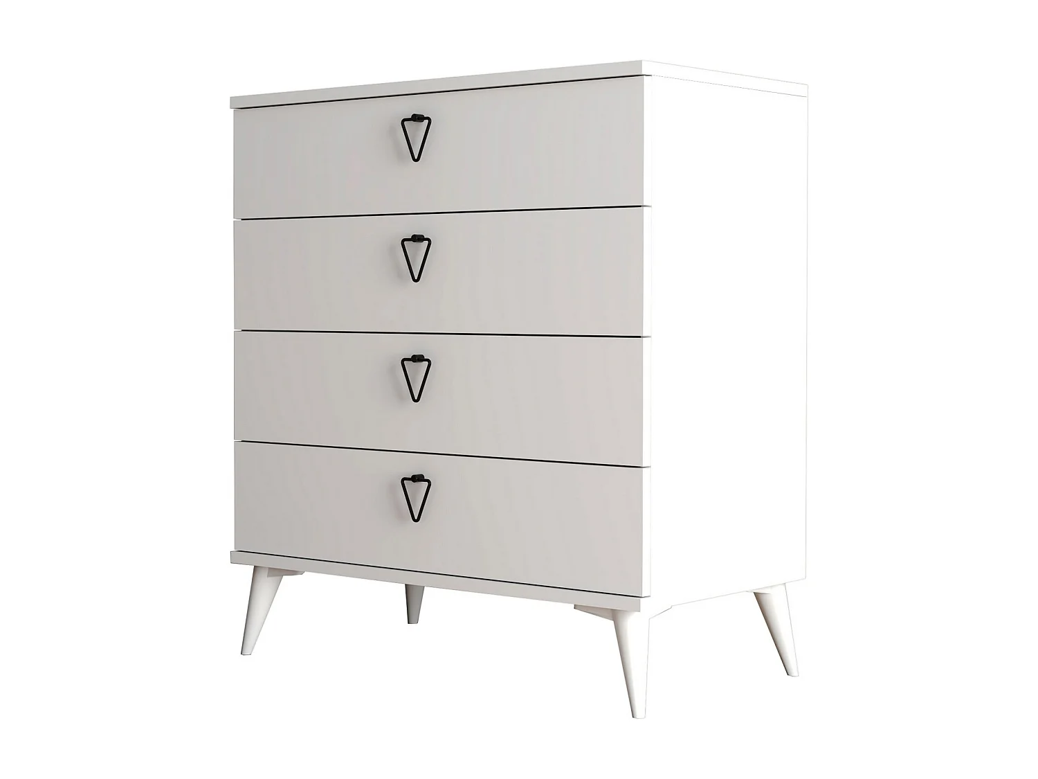 Commode 4 tiroirs bois blanc Vera 80cm