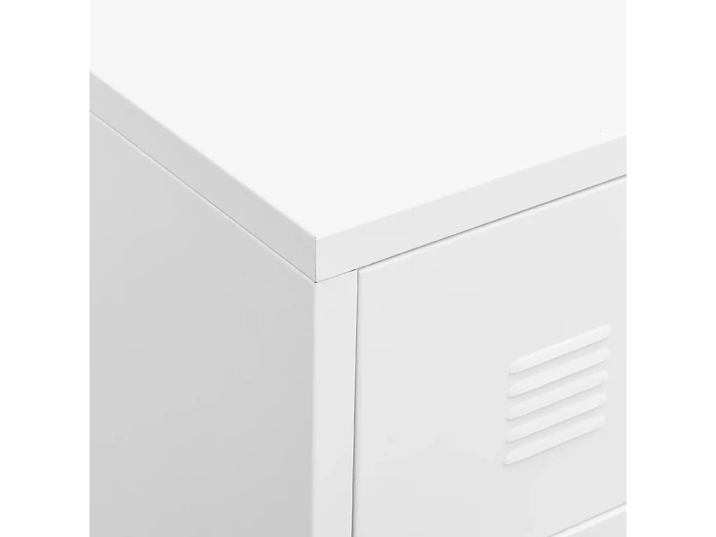 Ladekast industriële stijl 78x40x93 cm metaal zwart-Kleur Wit