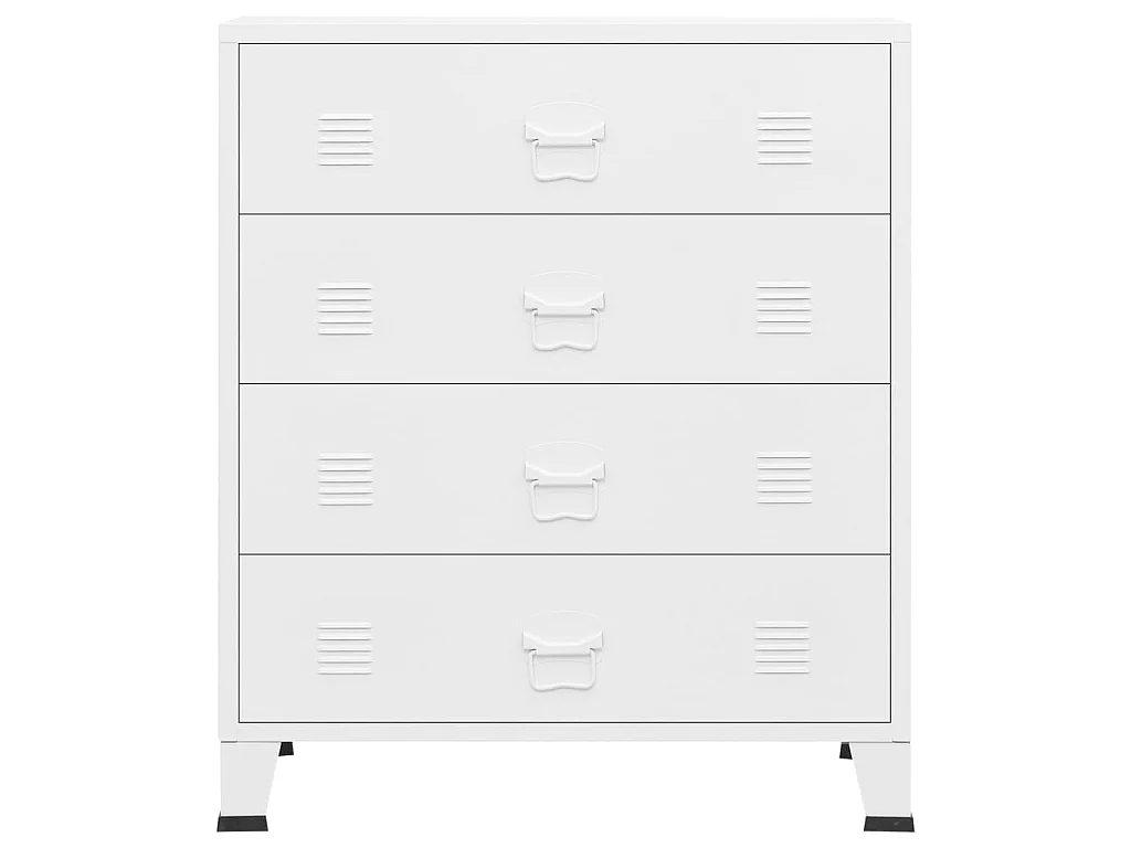 Armoire à tiroirs industrielle Blanc 78x40x93 Métal