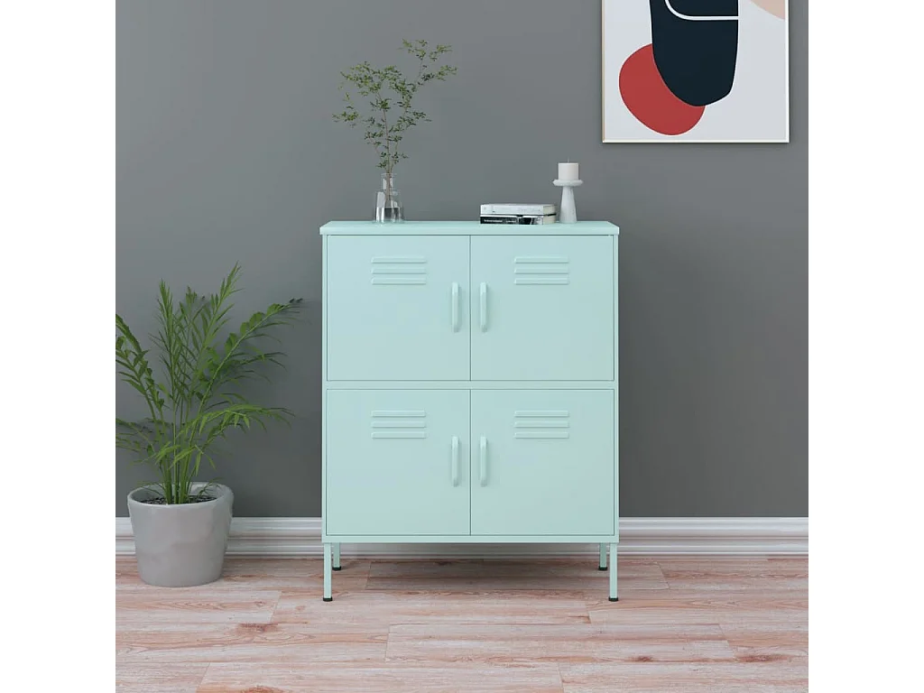 Armoire de rangement Vert menthe 80x35x101,5 Acier 2