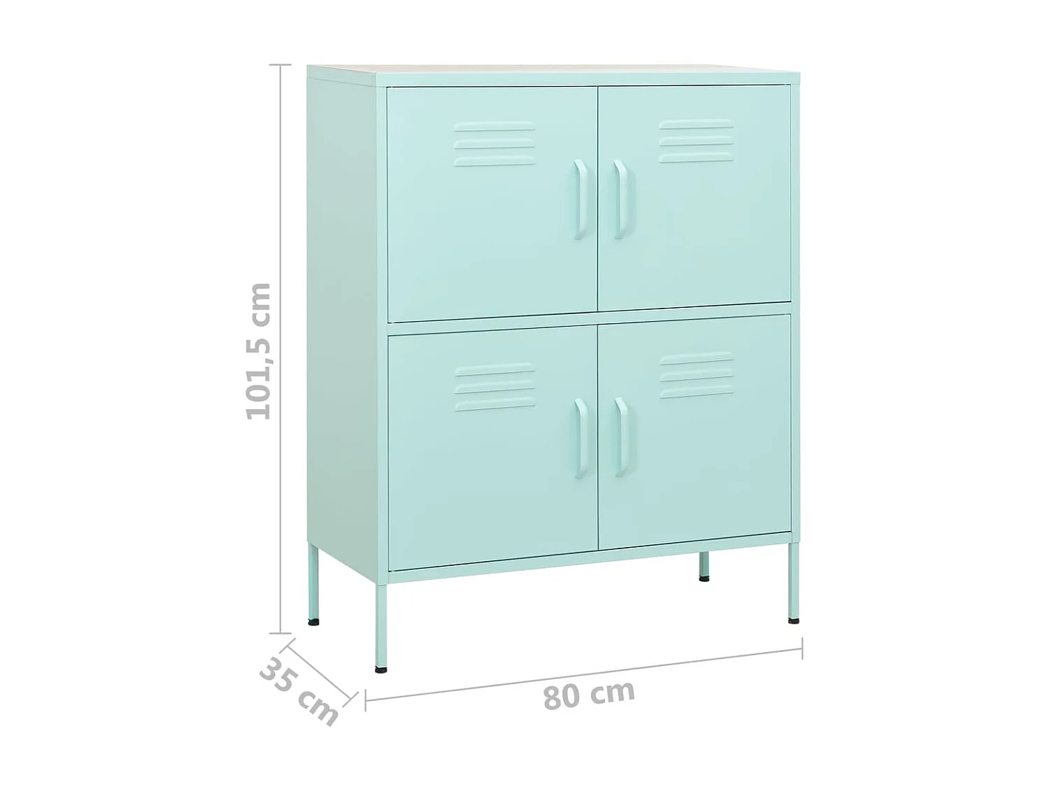 Armoire de rangement Vert menthe 80x35x101,5 Acier 2