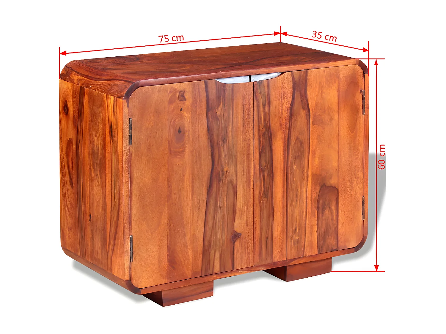 Commode 2 portes sesham massif foncé Malib