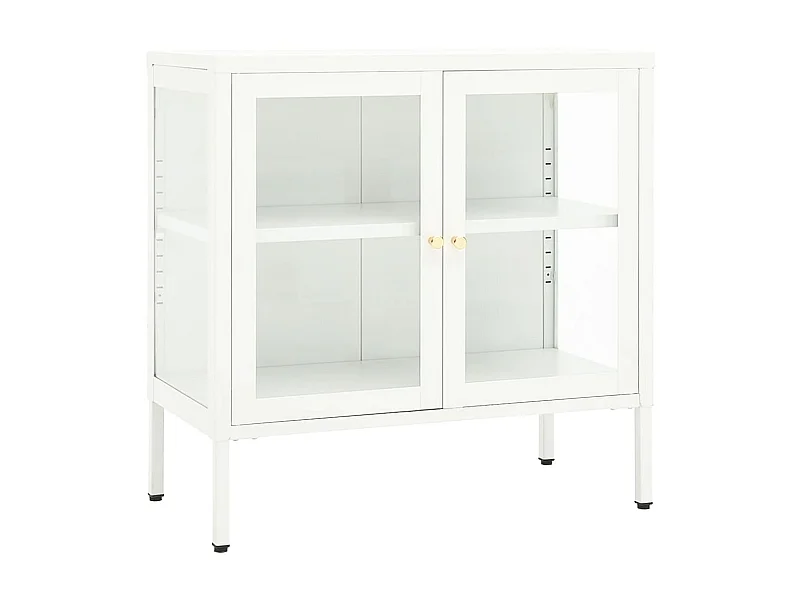 Buffet Blanc 70x35x70 Acier et verre