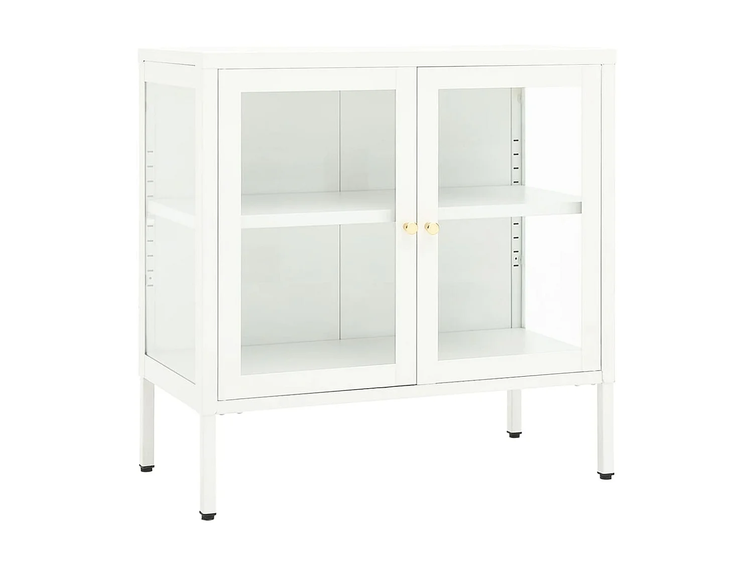 Buffet Blanc 70x35x70 Acier et verre