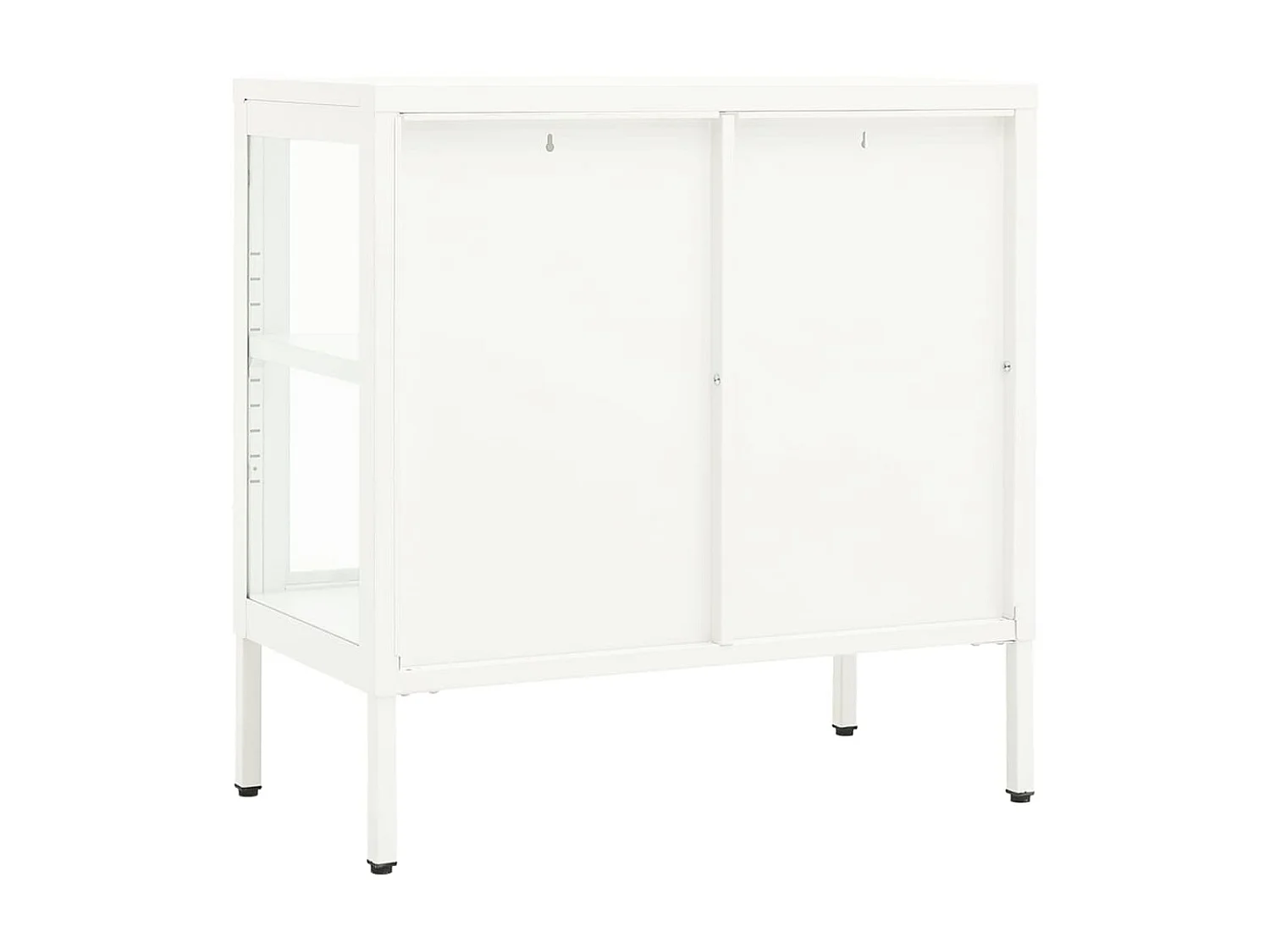 Buffet Blanc 70x35x70 Acier et verre