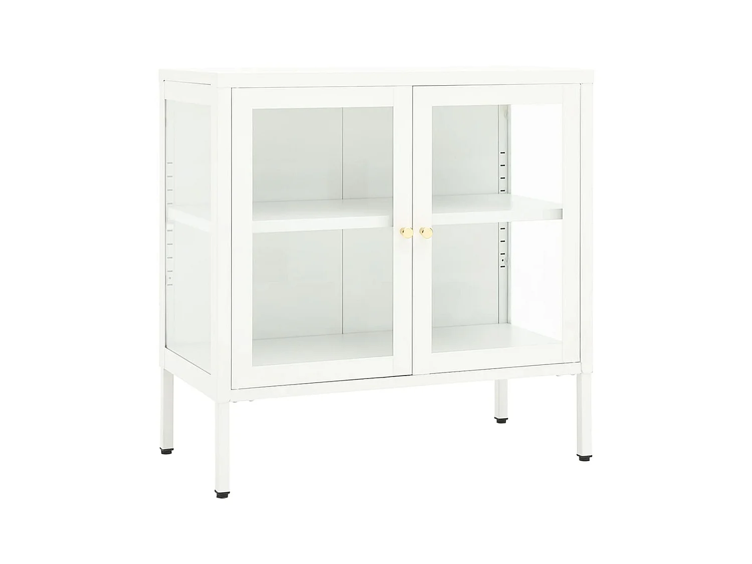 Buffet Blanc 70x35x70 Acier et verre