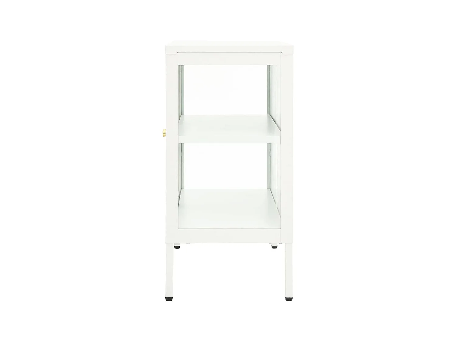 Buffet Blanc 70x35x70 Acier et verre