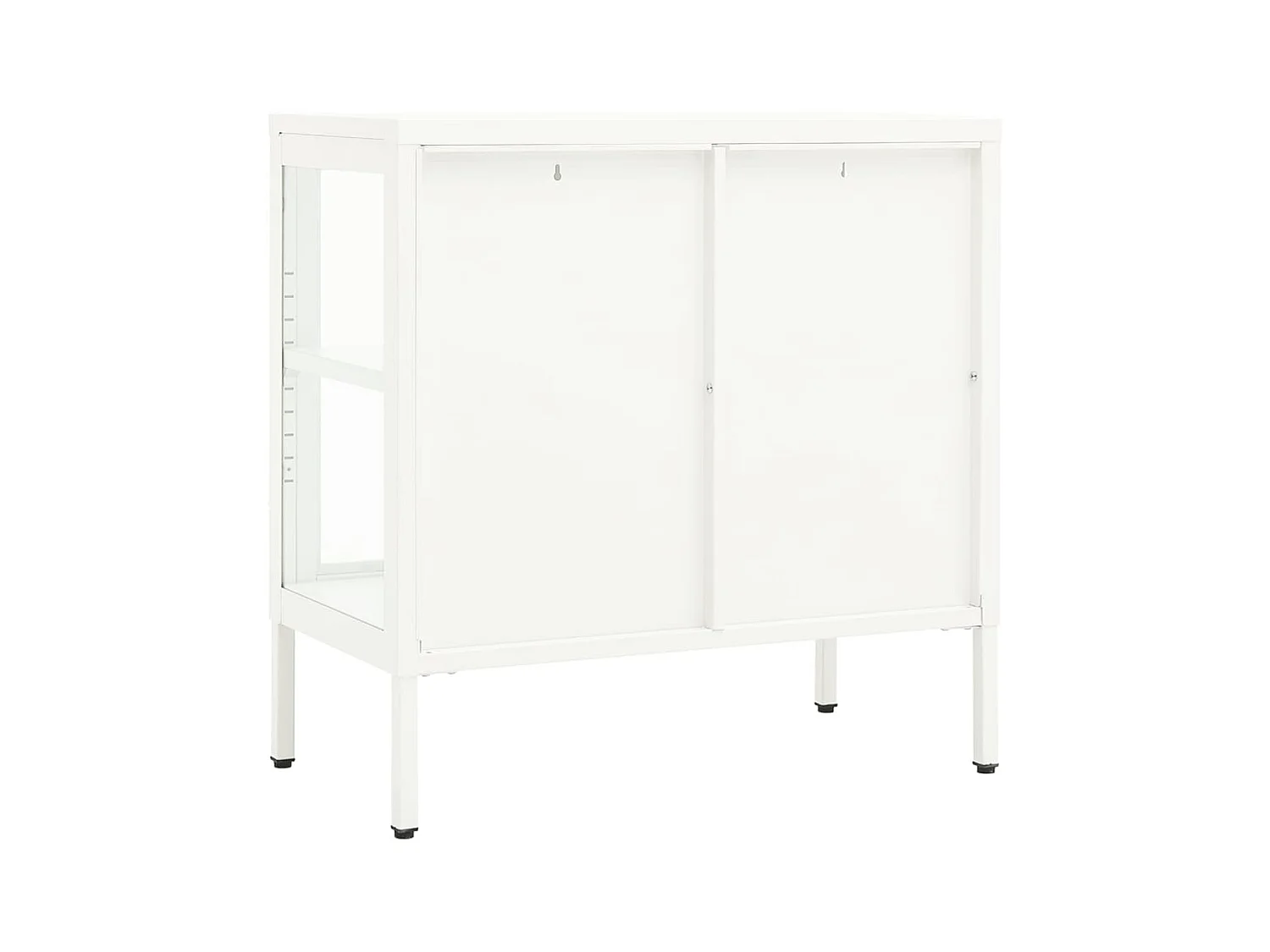 Buffet Blanc 70x35x70 Acier et verre