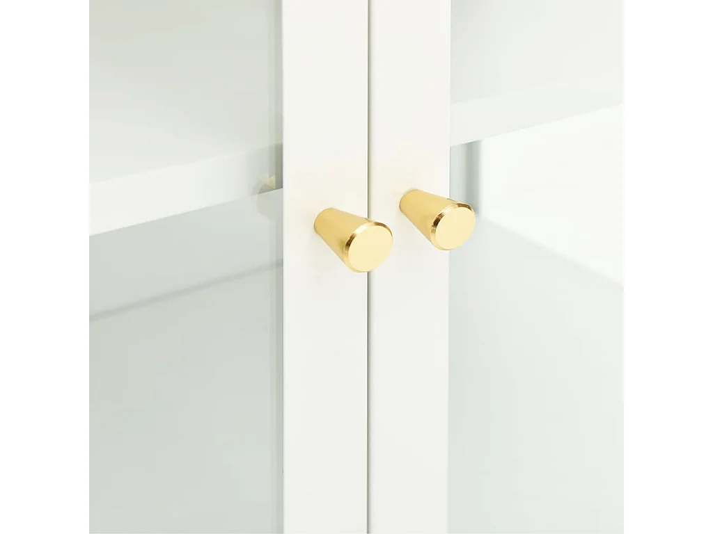 Buffet Blanc 70x35x70 Acier et verre