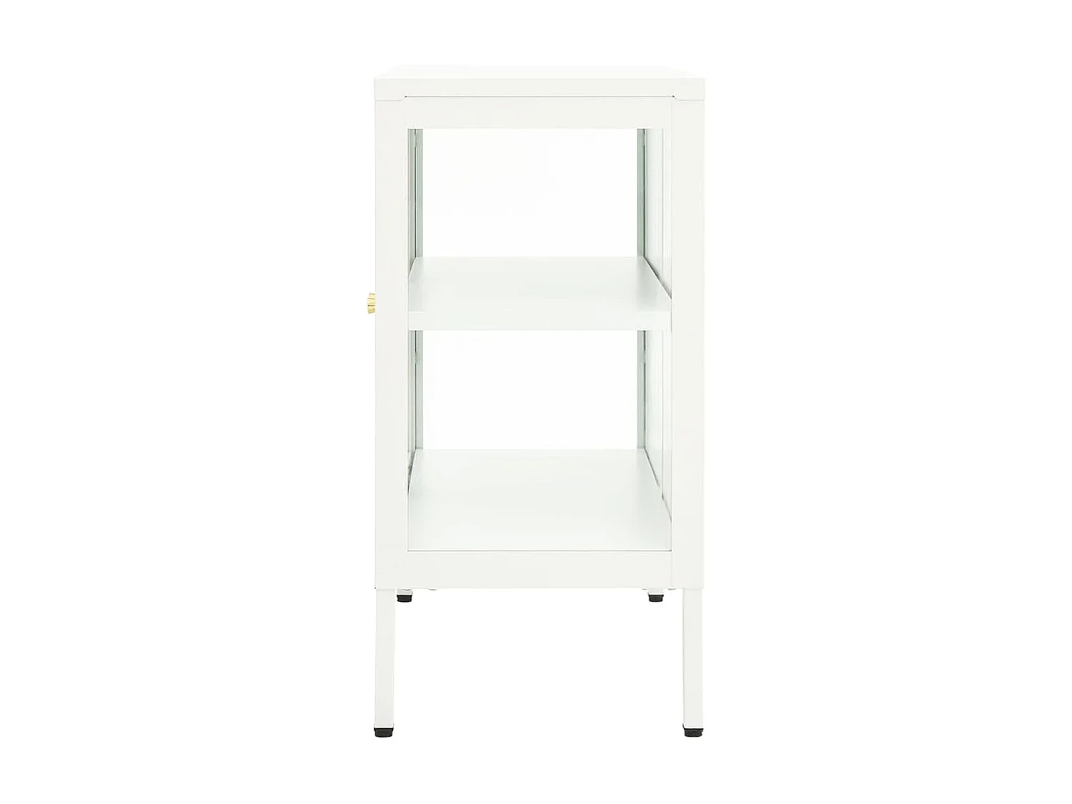 Buffet Blanc 70x35x70 Acier et verre