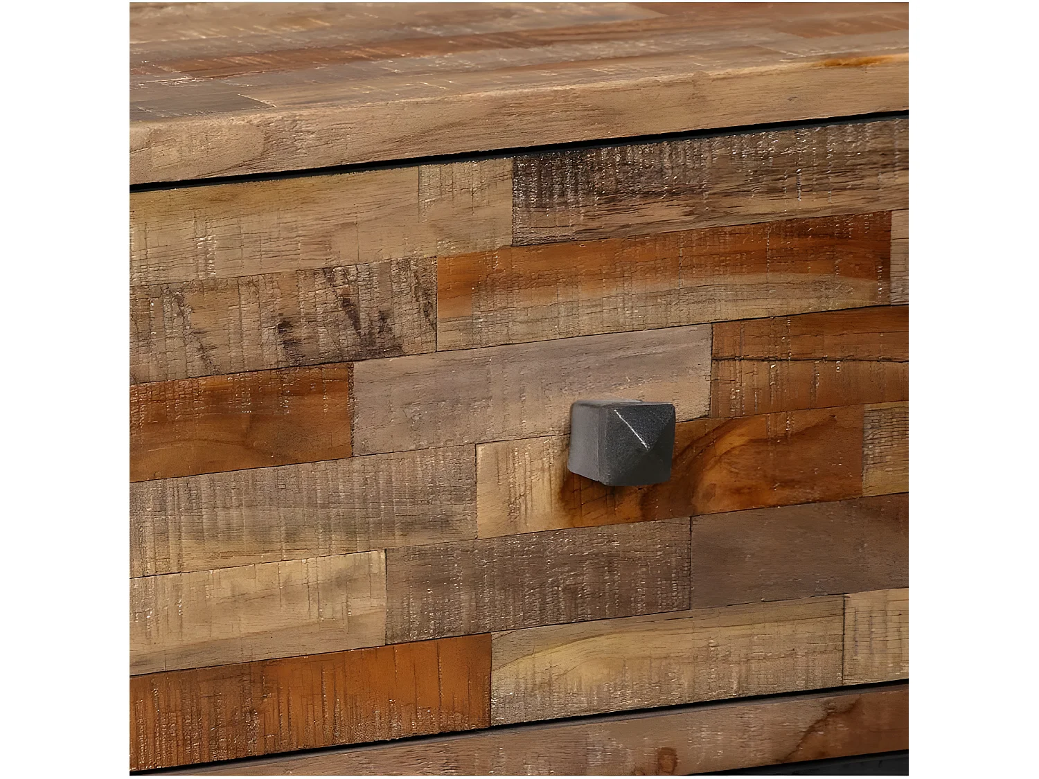 Commode 6 tiroirs teck recyclé et pieds métal noir Voust