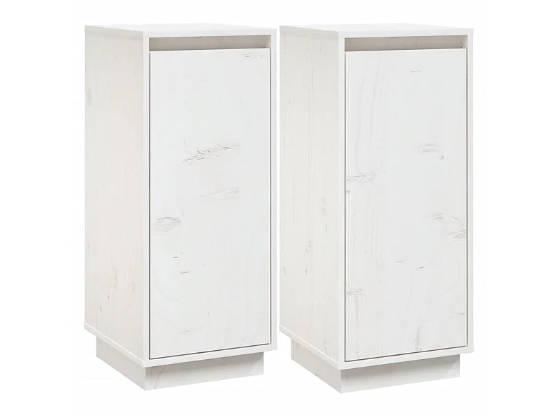 Buffets 2 pcs Blanc 31,5x34x75 Bois massif de pin