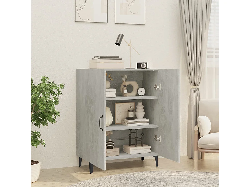 Buffet Gris béton 70x34x90 Bois d'ingénierie