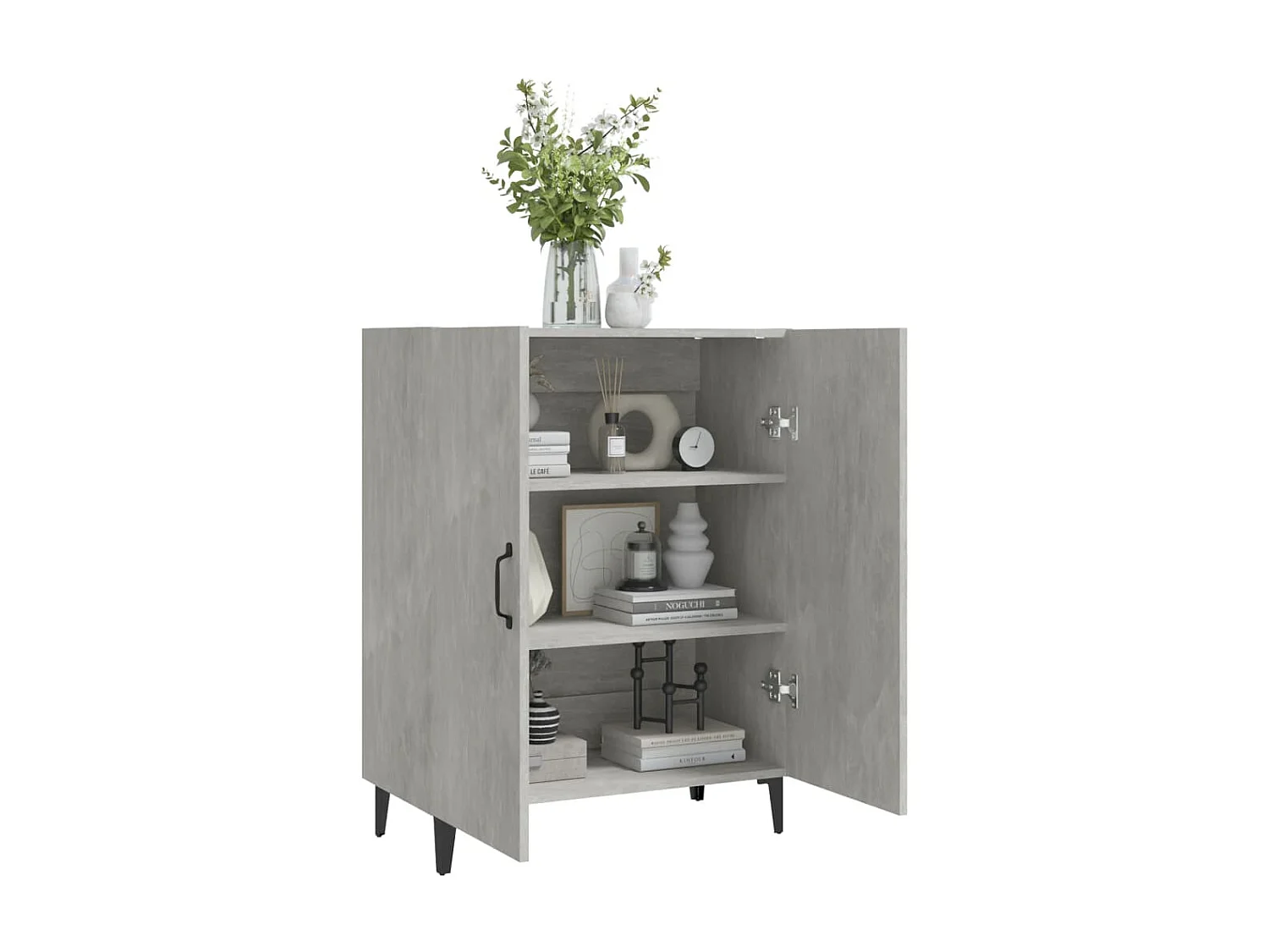 Buffet Gris béton 70x34x90 Bois d'ingénierie