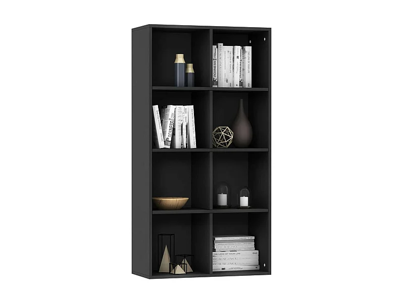 Bibliothèque-Buffet Noir 66 x 30x130