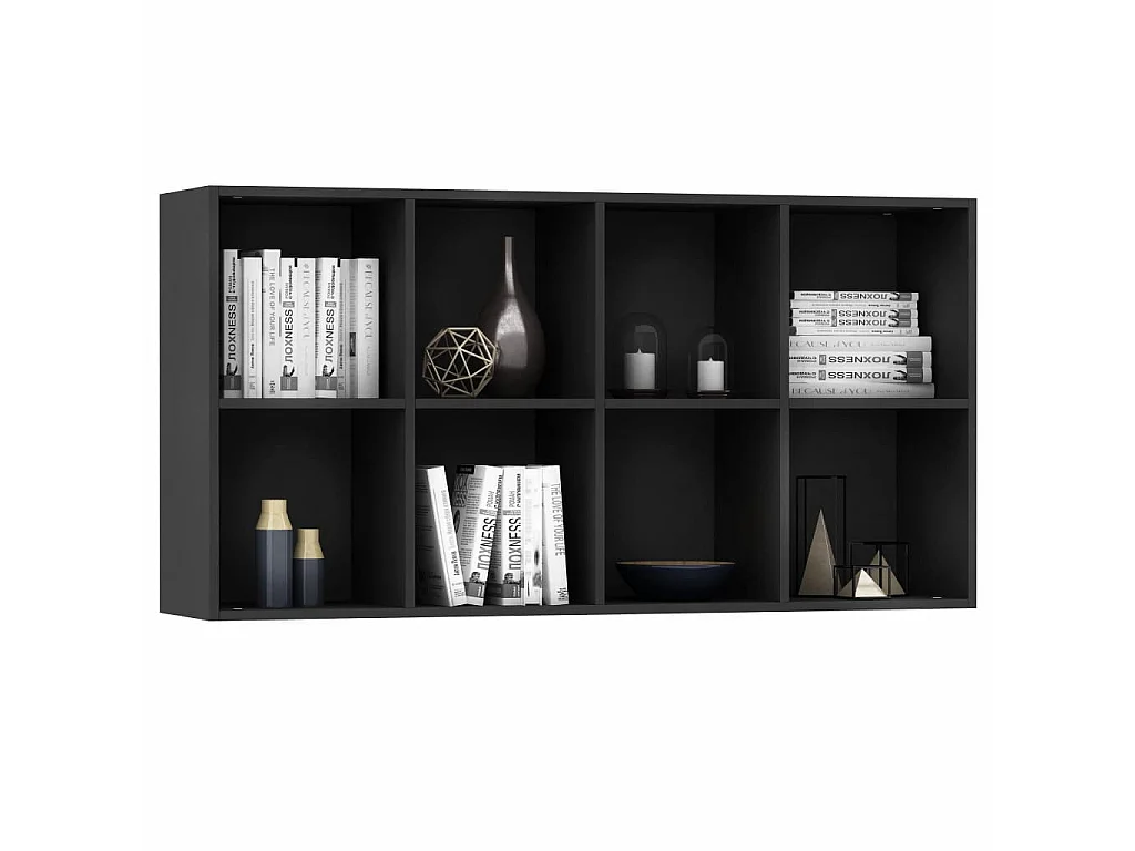Bibliothèque-Buffet Noir 66 x 30x130