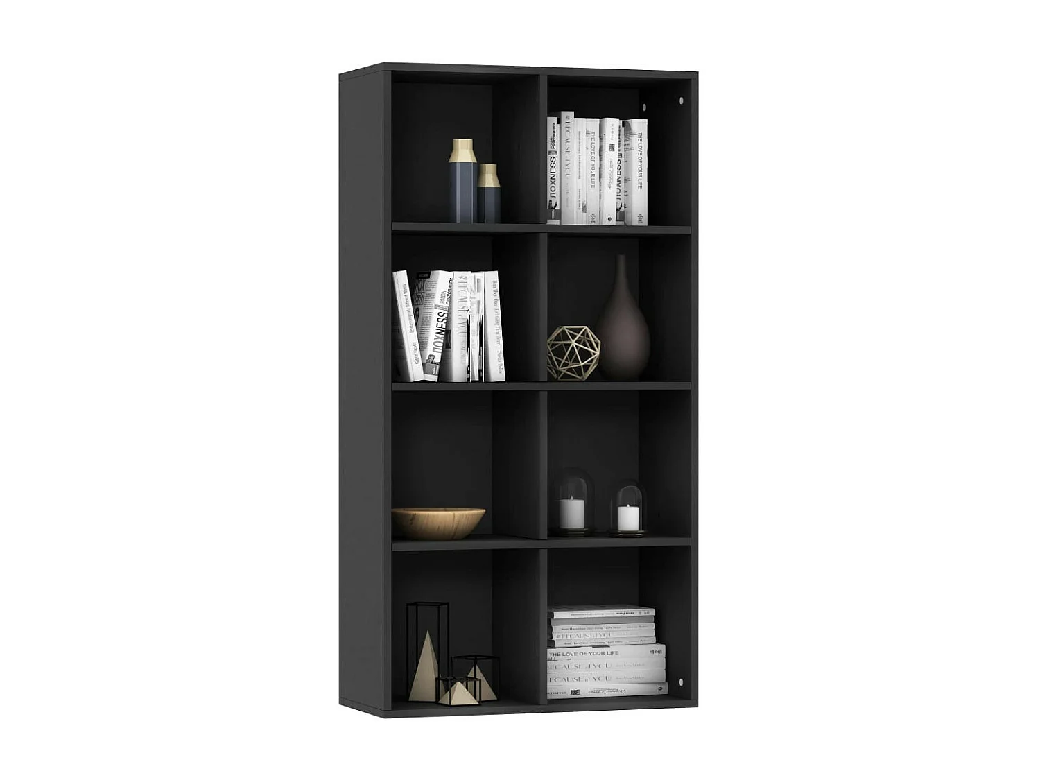 Bibliothèque-Buffet Noir 66 x 30x130