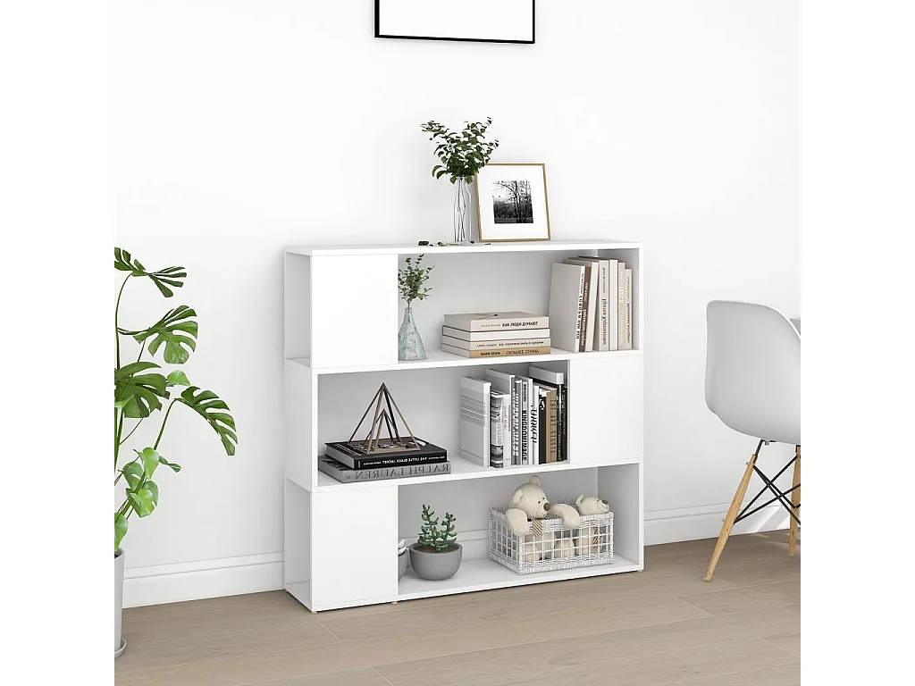 Bibliothèque-Séparateur de pièce Blanc 100x24x94