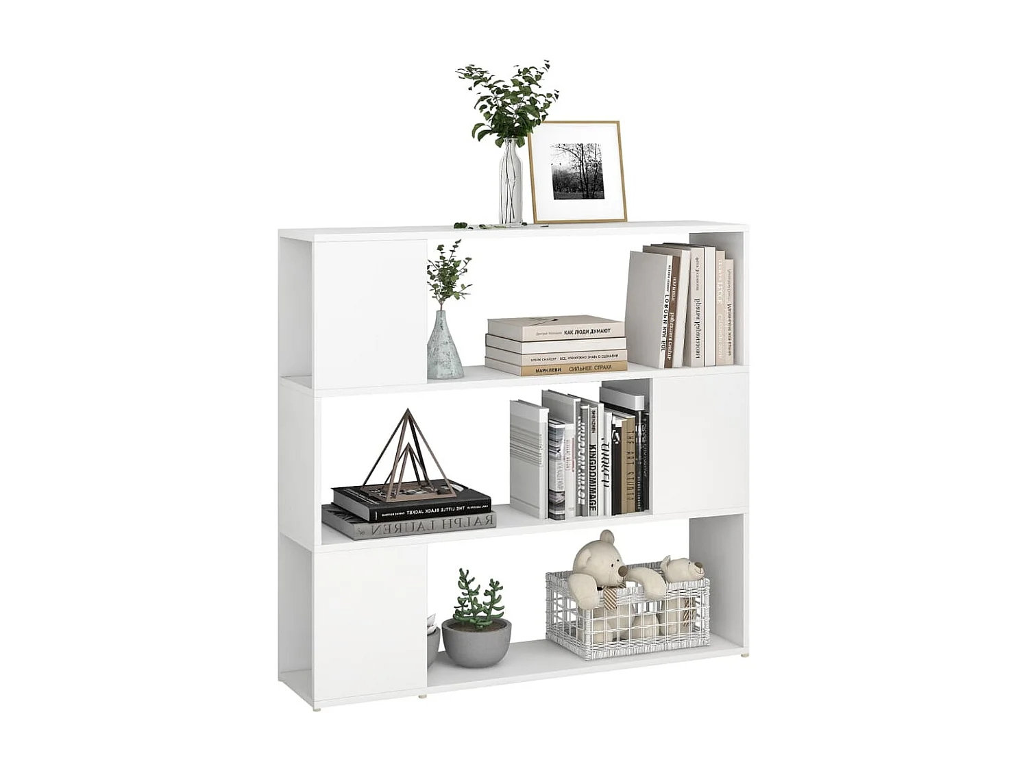 Bibliothèque-Séparateur de pièce Blanc 100x24x94