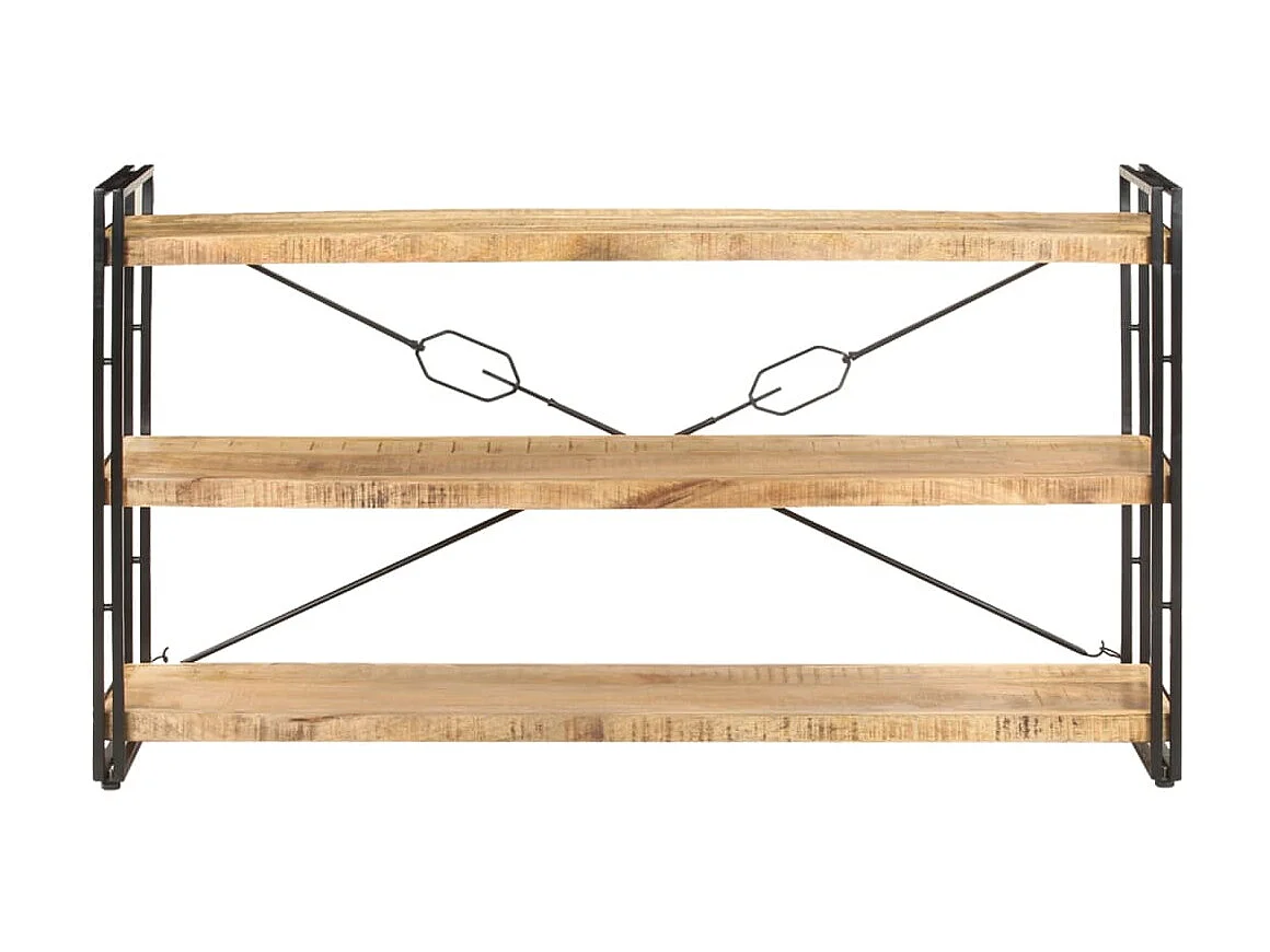 Bibliothèque à 3 niveaux 140x30x80 Bois de manguier massif