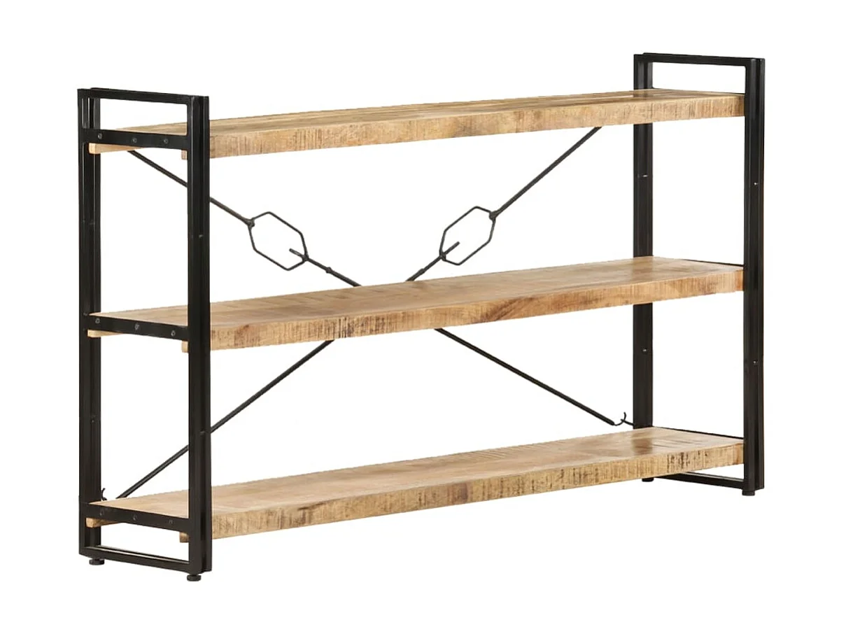 Bibliothèque à 3 niveaux 140x30x80 Bois de manguier massif