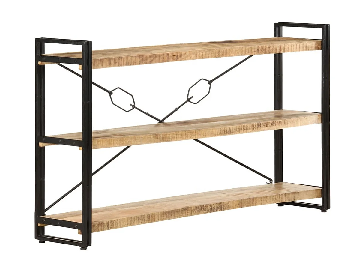 Bibliothèque à 3 niveaux 140x30x80 Bois de manguier massif