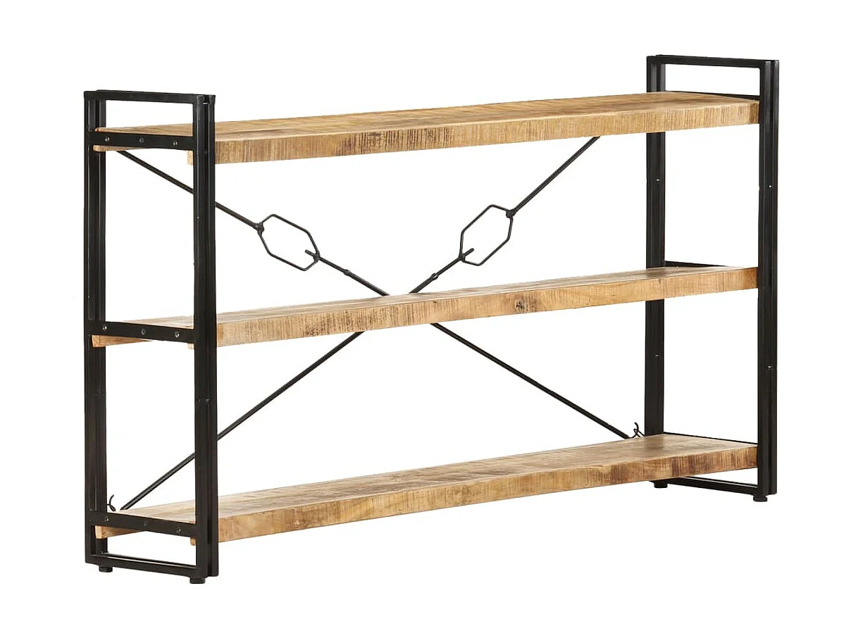 Bibliothèque à 3 niveaux 140x30x80 Bois de manguier massif