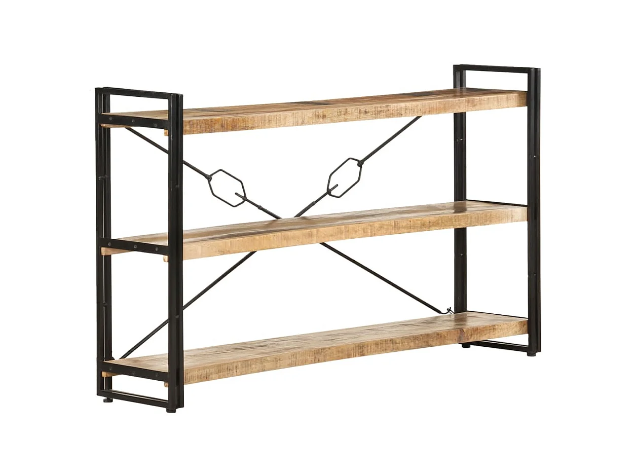 Bibliothèque à 3 niveaux 140x30x80 Bois de manguier massif