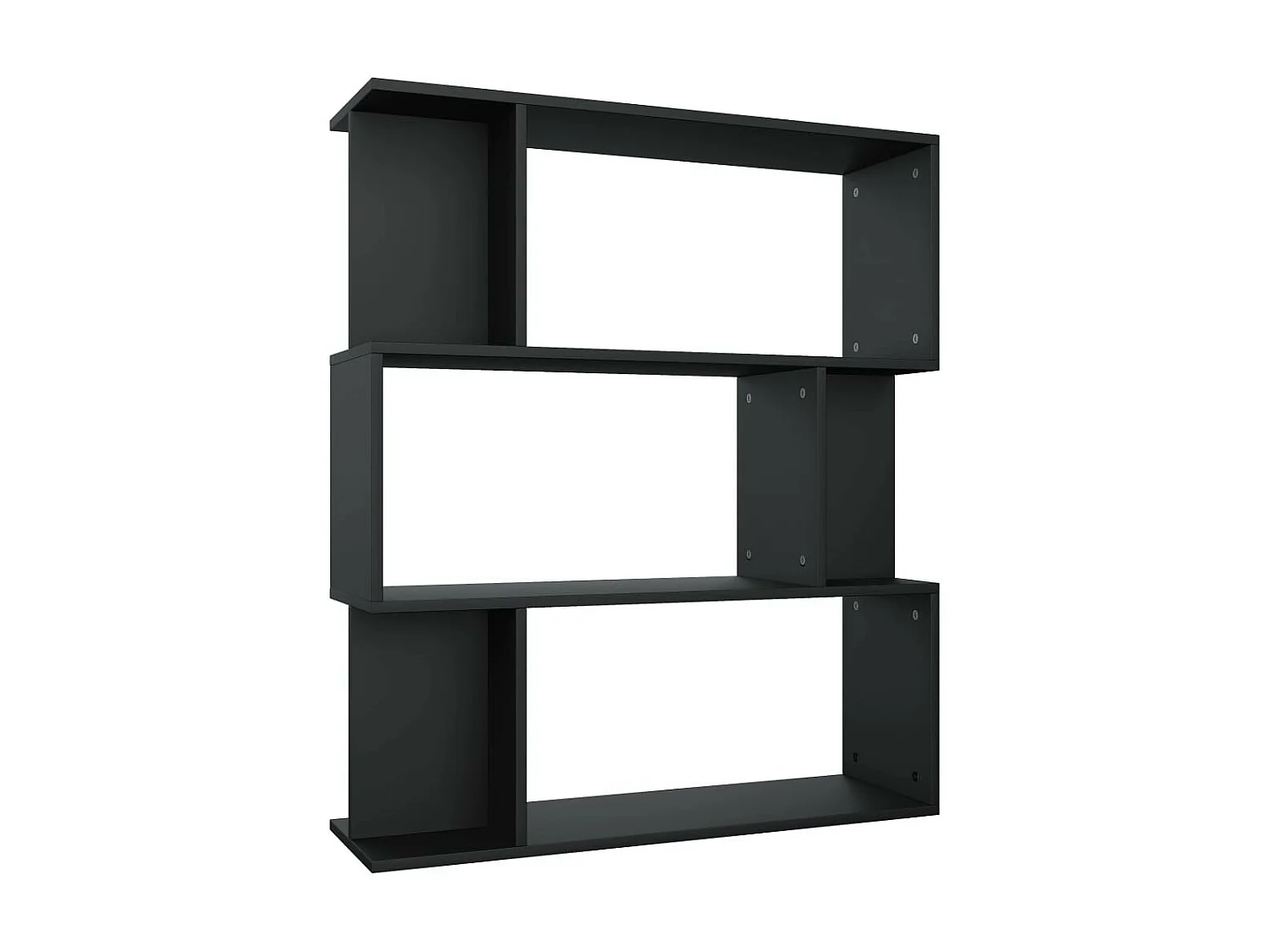 Bibliothèque-Séparateur de pièce Noir 80x24x96