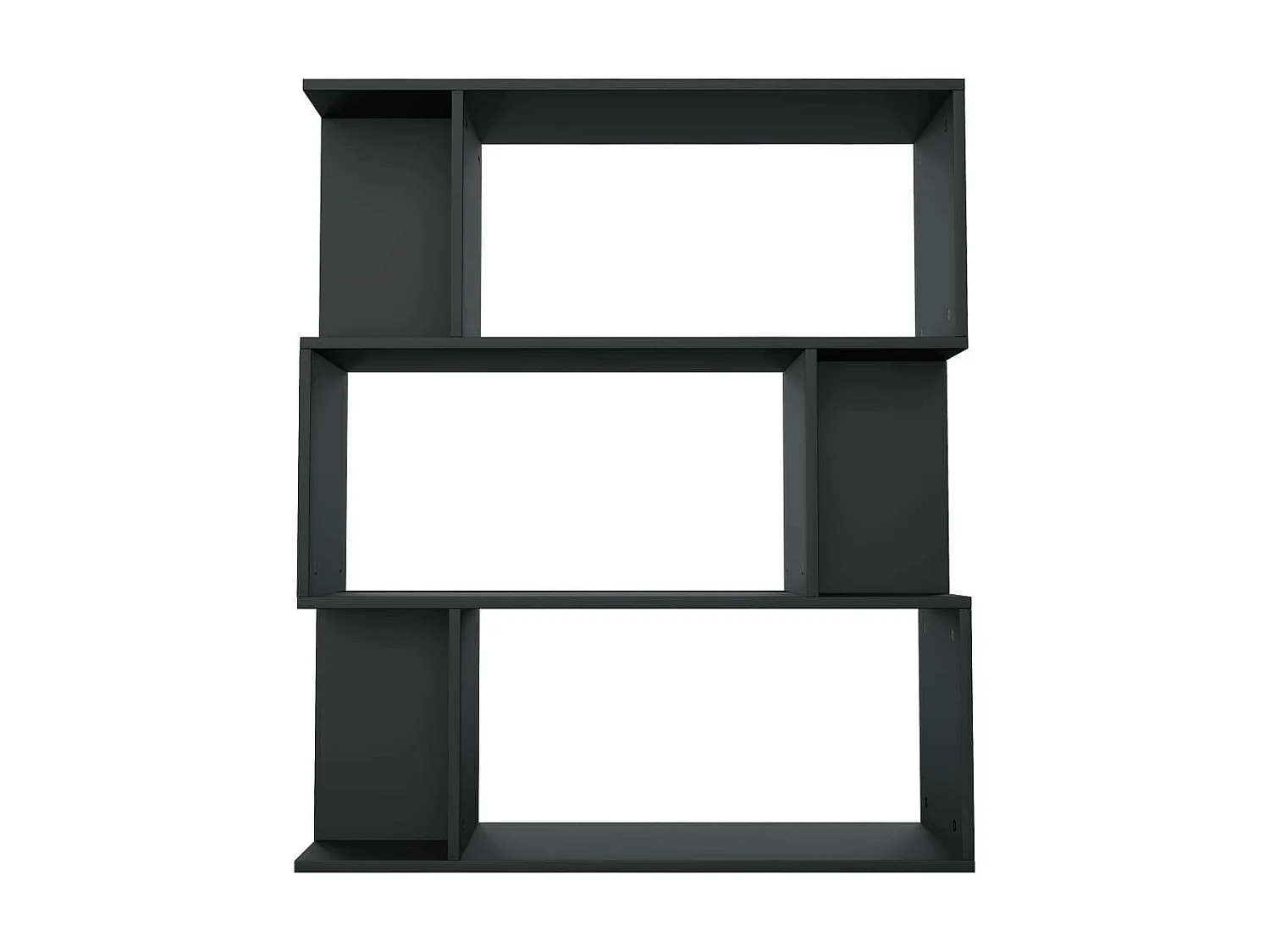 Bibliothèque-Séparateur de pièce Noir 80x24x96