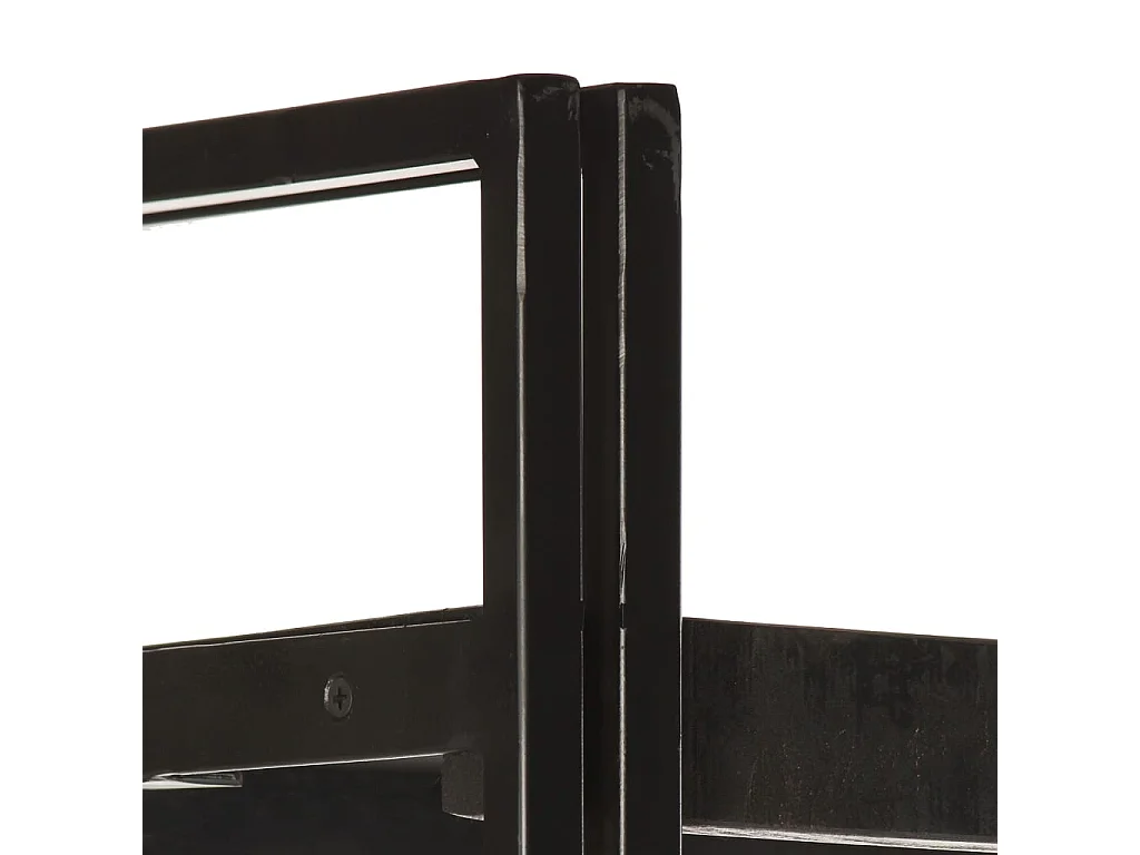 Bibliothèque à 3 niveaux Noir 40x30x80 Bois de manguier