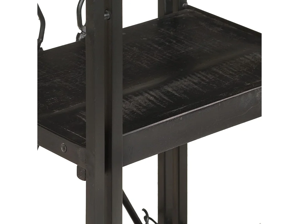 Bibliothèque à 3 niveaux Noir 40x30x80 Bois de manguier