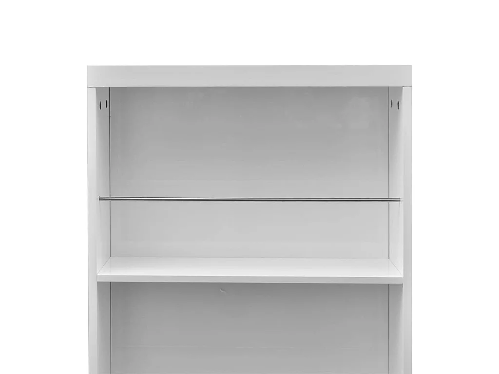 Table de bar MDF avec casier à bouteilles Blanc haut brillance